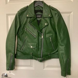 Straight to Hell Green Leather Jacket XL - Rare!